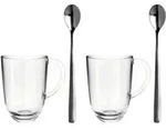 Leonardo 2 Latte Macchiato Tassen Napoli + 2 L&ouml;ffel 380 ml