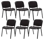 CLP 6er Set Besucherstuhl Ken Kunstleder Kunstleder HBT: 83x53x53 cm braun