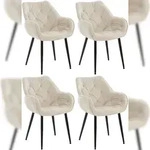 CLP 4er Set Stuhl Tanna Samt creme