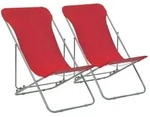 vidaXL Klappbare Strandst&uuml;hle 2 Stk. Stahl und Oxford-Gewebe Rot