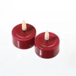 283 LED Teelichter Mia flackernde mit Batterien D: 4,1cm bordeauxrot 2St