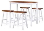vidaXL Bartisch- und Hocker-Set 5-tlg. Massivholz