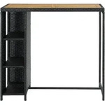 vidaXL Bartisch mit Regal Schwarz 120x60x110 cm Poly Rattan