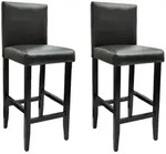 vidaXL Barhocker 2 Stk. Schwarz Kunstleder