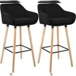CLP 2er Set Barhocker Grant Stoff schwarz