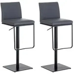 CLP 2er Set Barhocker Panama Kunstlederbezug grau/schwarz