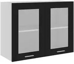 vidaXL H&auml;ngeglasschrank Schwarz 80x31x60 cm Holzwerkstoff