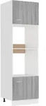 vidaXL Mikrowellenumbauschrank Grau Sonoma 60x57x207 cm Holzwerkstoff