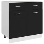 vidaXL Schubunterschrank Schwarz 80x46x81,5 cm Holzwerkstoff