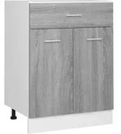 vidaXL Unterschrank mit Schublade Grau Sonoma 60x46x81,5 cm