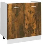 vidaXL Sp&uuml;lenunterschrank R&auml;uchereiche 80x46x81,5 cm Holzwerkstoff