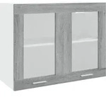 vidaXL H&auml;ngeschrank Glas Grau Sonoma 80x31x60 cm Holzwerkstoff