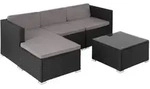 tectake Rattan Lounge Lignano Schwarz