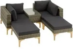 tectake Rattan Lounge mit Aluminiumgestell Bellaria Natur