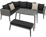 tectake Rattan Lounge mit Aluminiumgestell Pula Grau