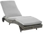 Outsunny - Polyrattan Sonnenliege - 207 x 70 x 70 cm - grau