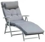 Outsunny - Sonnenliege - 137Lx63Wx5Hcm - Grau+Silber