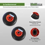 Baumarktplus 2x Sackkarrenrad PU-Rad 260x85 mm 3.00-4 75 mm zentrierte Nabe &Oslash; 20 mm