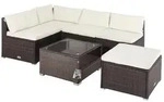 CASARIA&reg; Polyrattan Lounge Set Perth braun/creme