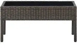vidaXL Gartentisch Braun 75x40x37 cm Poly Rattan
