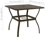 Gartentisch Stahl V2 | vidaXL : Gr&ouml;&szlig;e - 81.5 x 81.5 x 72 cm