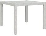 vidaXL Gartentisch 90x90x75 cm Geh&auml;rtetes Glas Poly Rattan Wei&szlig;