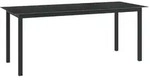 vidaXL Gartentisch Schwarz 190x90x74 cm Aluminium und Glas