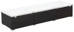 vidaXL Sonnenliege mit Auflage Poly Rattan Braun