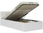 vidaXL Stauraumbett Hydraulisch Wei&szlig; Kunstleder 90&times;200 cm
