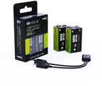 Verico LoopEnergy 9V Block 2er Pack, PP3, 4500 mWh, Wiederaufladbare USB-C Batterie,