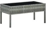 vidaXL Gartentisch Grau 75x40x37 cm Poly Rattan
