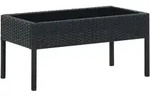 vidaXL Gartentisch Schwarz 75x40x37 cm Poly Rattan
