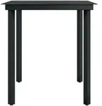 vidaXL Garten-Esstisch Schwarz 140x70x74 cm Stahl und Glas