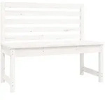 vidaXL Gartenbank Wei&szlig; 109 cm Massivholz Kiefer