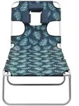 vidaXL Klappbare Sonnenliege mit Kopfkissen Stahl Blattmuster