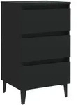 vidaXL Nachttisch mit Metallbeinen Schwarz 40x35x69 cm