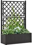 vidaXL Garten-Hochbeet mit Spalier Selbstbew&auml;sserungssystem Anthrazit