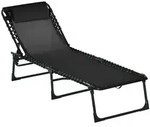 Outsunny - Sonnenliege - 197 x 58 x 30 cm - schwarz