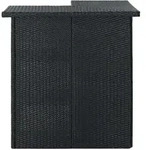 vidaXL Eck-Bartisch Schwarz 100x50x105 cm Poly Rattan
