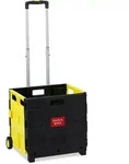 Relaxdays Einkaufstrolley klappbar, Teleskop-Griff, 2 Gummi Rollen, bis 35 kg,