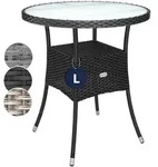 CASARIA&reg; Polyrattan Balkontisch Beistelltisch Rund &Oslash; 60cm Schwarz
