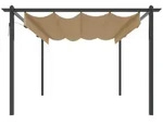 vidaXL Pavillon mit Ausziehbarem Dach 4x3 m Taupe