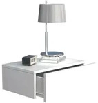 VCM Nachttisch Usal Wei&szlig; H. 15 x B. 45 x T. 30 cm