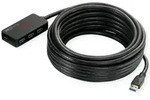 ROLINE USB 3.2 Gen 1 4-Port Hub mit Repeater, schwarz, 10 m