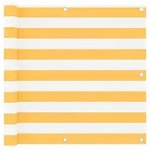 vidaXL Balkon-Sichtschutz Wei&szlig; und Gelb 90x300 cm Oxford-Gewebe