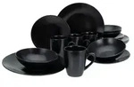 CreaTable Black Matt Schwarz Kombiservice 16-tlg Steinzeug