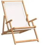 vidaXL Strandstuhl Klappbar Massivholz Teak Creme