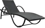 vidaXL Sonnenliege mit Auflage Poly Rattan Schwarz
