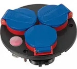 Brennenstuhl Steckdose, 3f, schwarz, matt, Einbauinstallation, Mit Klappdeckel, IP44
