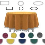 EXKLUSIV HEIMTEXTIL Gartentischdecke mit Fransen Tischdecke rund oval eckig...
